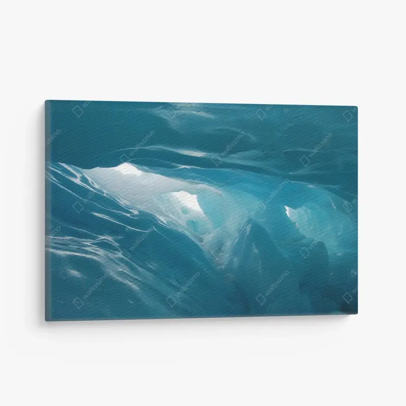 Canvas print serene blue glacier cave