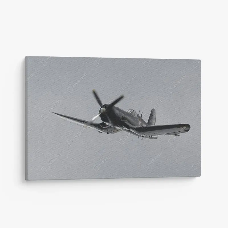 Canvas print vintage fighter plane in flight
