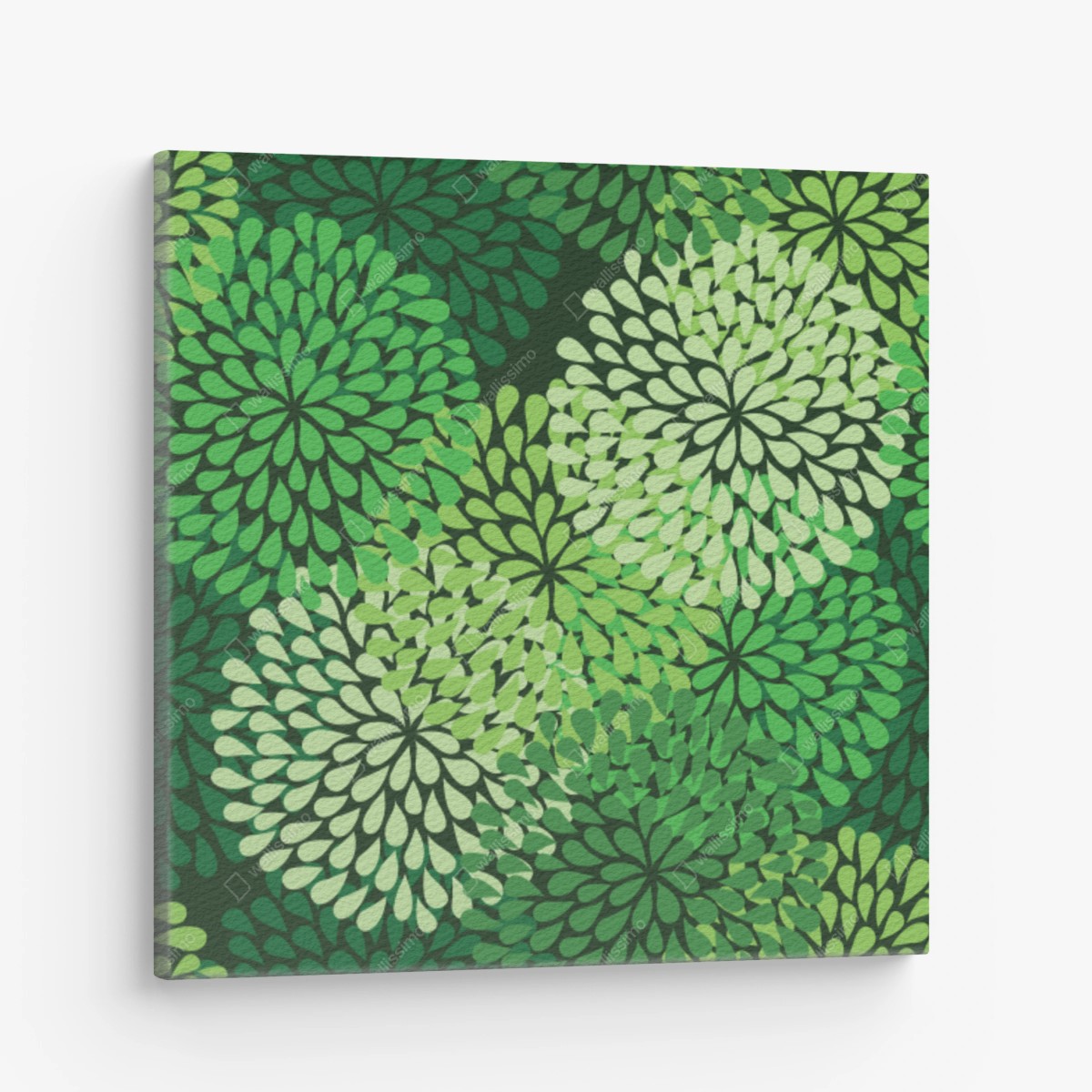 Canvas print lush green floral pattern • Wallissimo®