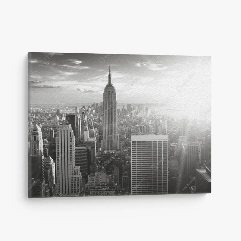 Canvas print black and white Manhattan skyline