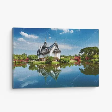 Canvas print tranquil reflection at Sanphet Prasat • Wallissimo®