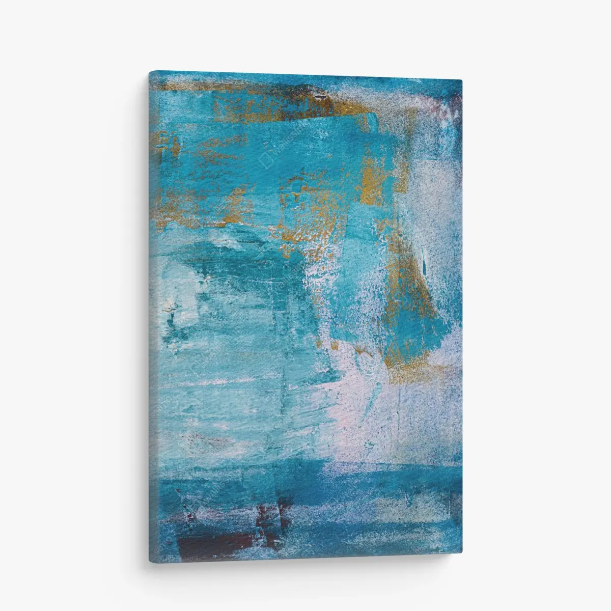 Canvas print turquoise abstract textured artwork • Wallissimo®