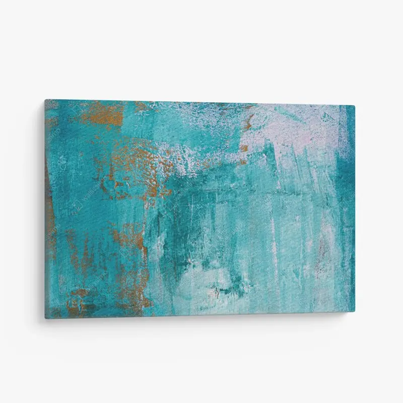 Canvas print turquoise textured abstract painting