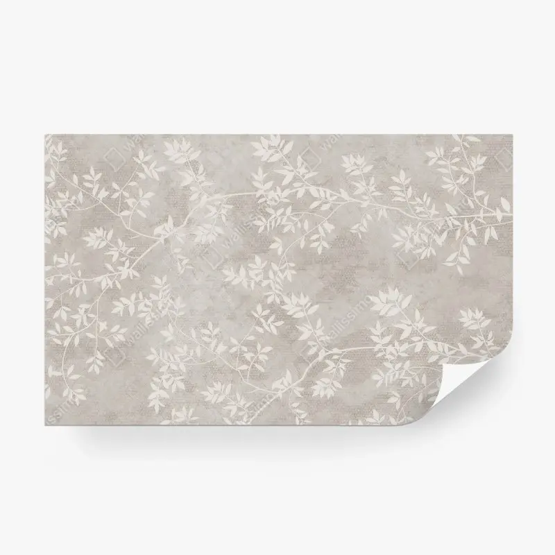 Wall mural LEAF NEUTRAL BOTANICAL SUBTLE ELEGANT FOR BEDROOM