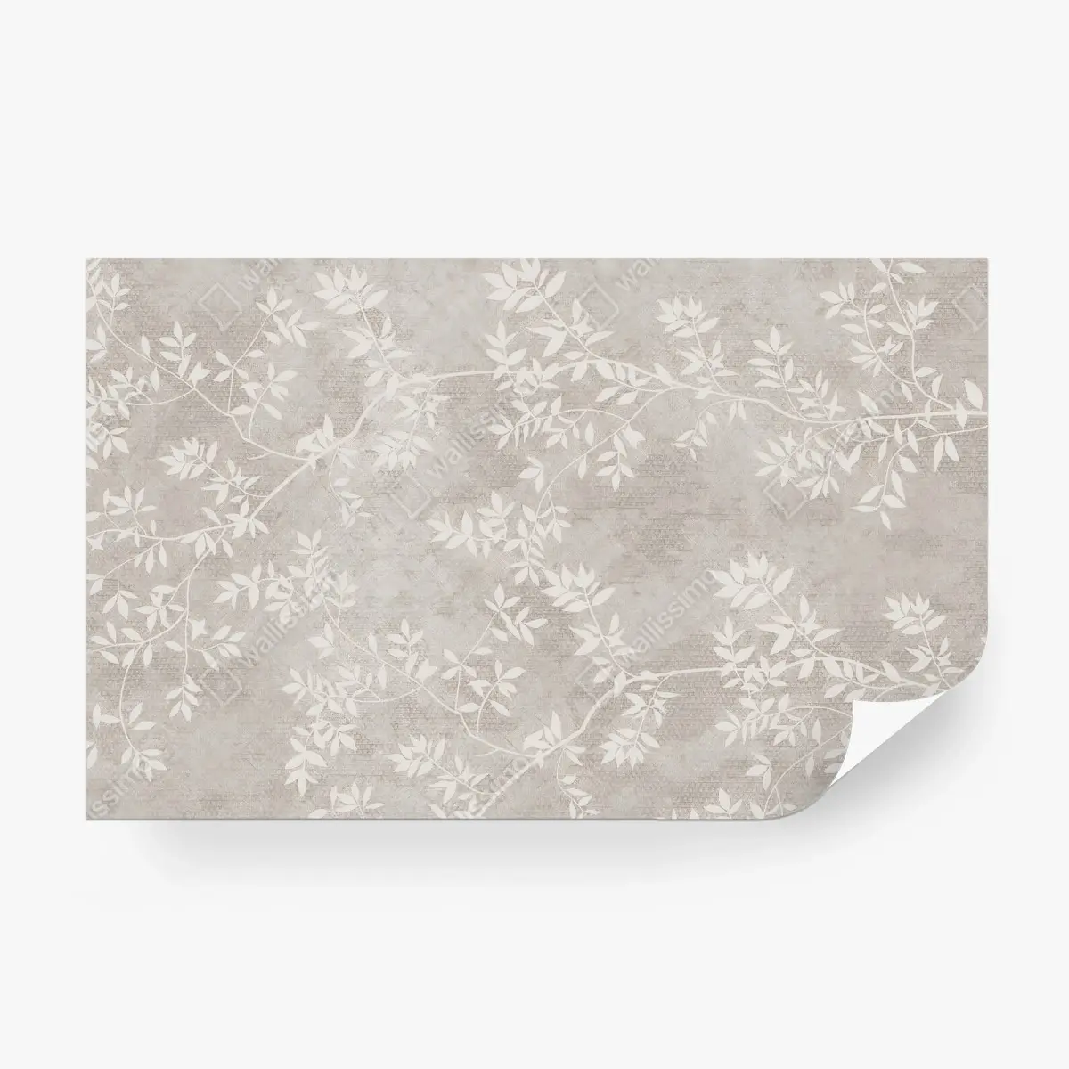 Wall mural LEAF NEUTRAL BOTANICAL SUBTLE ELEGANT FOR BEDROOM • Wallissimo®