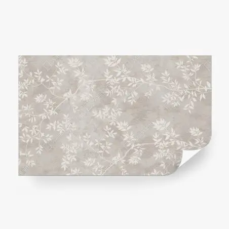 Wall mural LEAF NEUTRAL BOTANICAL SUBTLE ELEGANT FOR BEDROOM • Wallissimo®