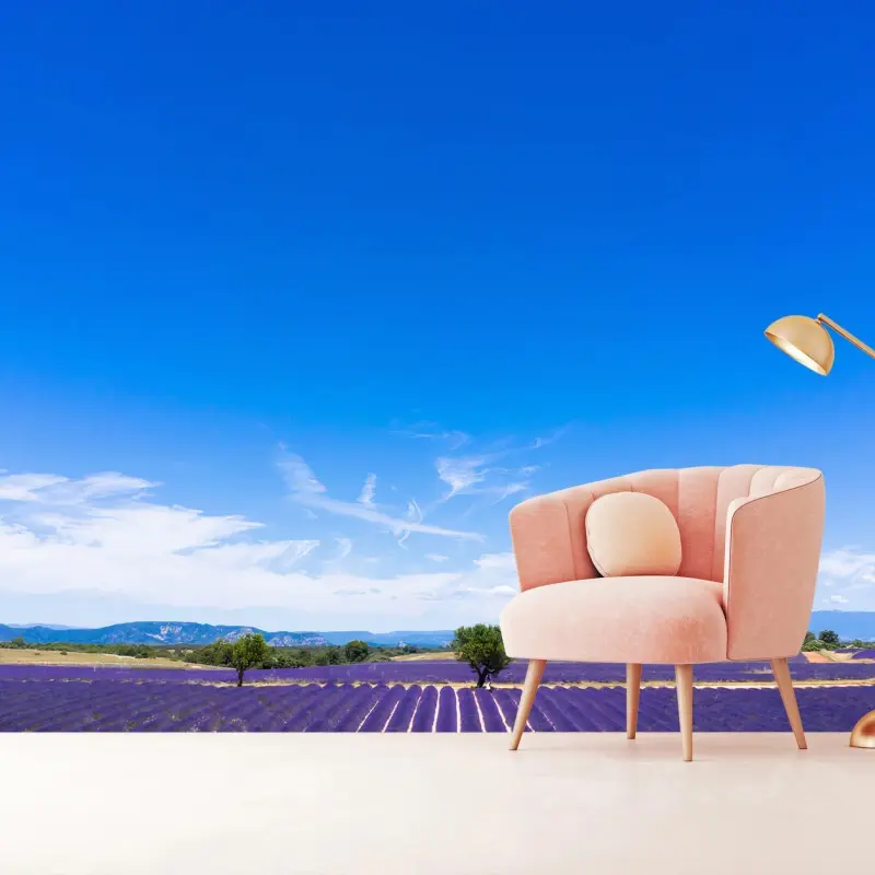 Wall mural LAVENDER FIELDS PROVENCE SKY FOR LIVING ROOM