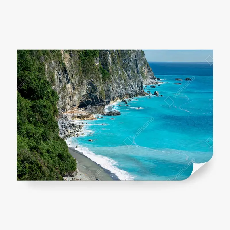 Wall mural OCEAN CLIFFS TURQUOISE COAST LANDSCAPE FOR BEDROOM