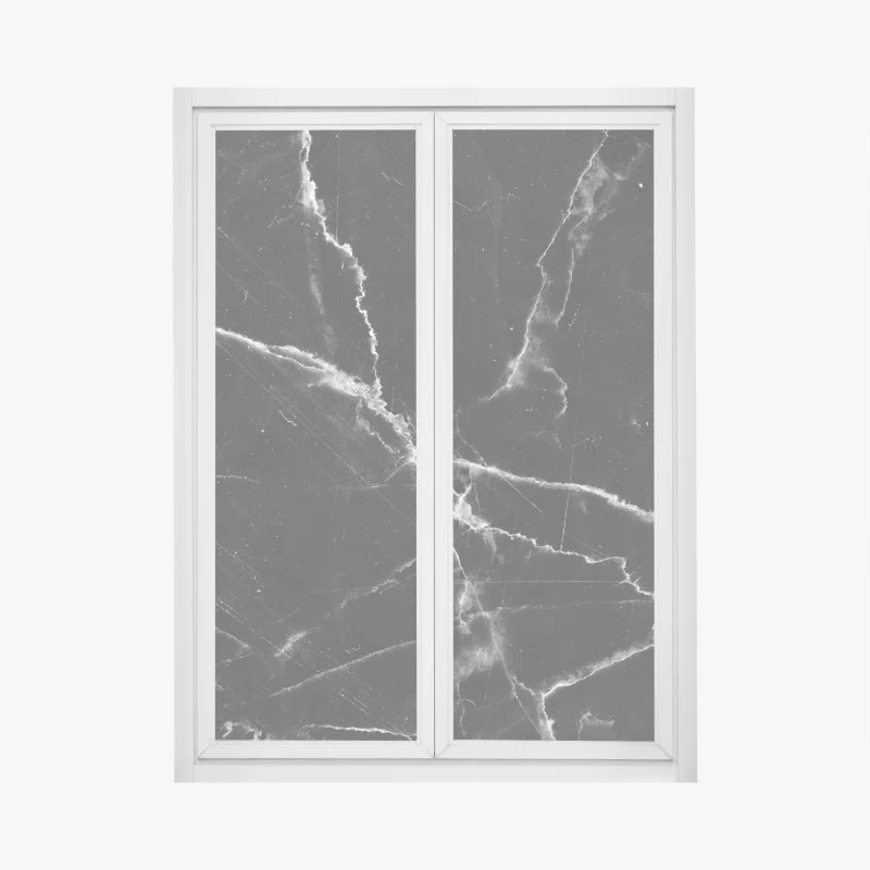 Window decal black marble veined texture