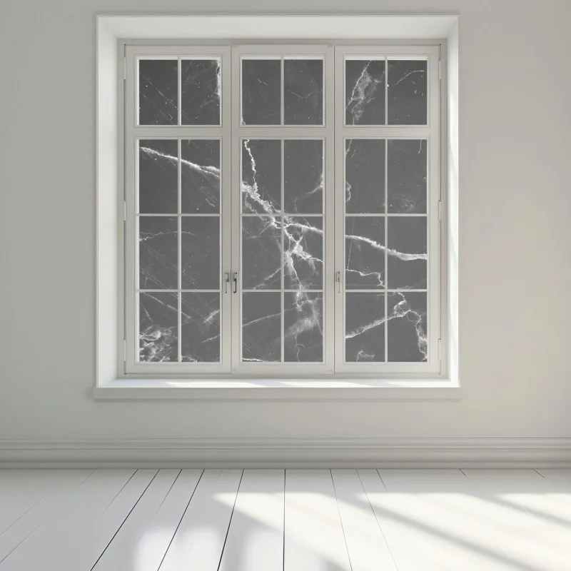 Window decal black marble veined texture • Wallissimo®