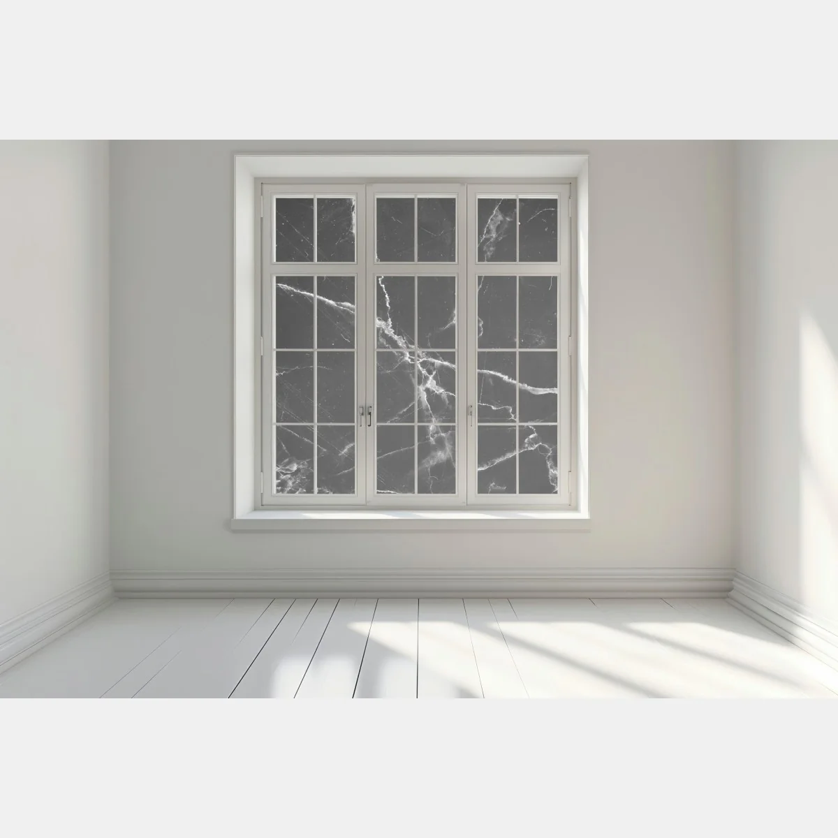 Window decal black marble veined texture • Wallissimo®