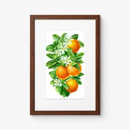 Poster citrus blossoms and ripe oranges • Wallissimo®