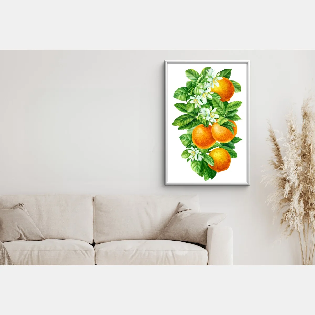 Poster citrus blossoms and ripe oranges • Wallissimo® Poster citrus blossoms and ripe oranges • Wallissimo®