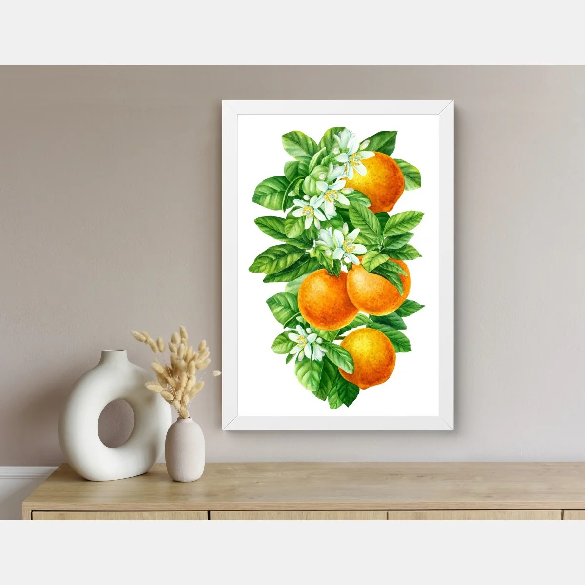 Poster citrus blossoms and ripe oranges • Wallissimo® Poster citrus blossoms and ripe oranges • Wallissimo®