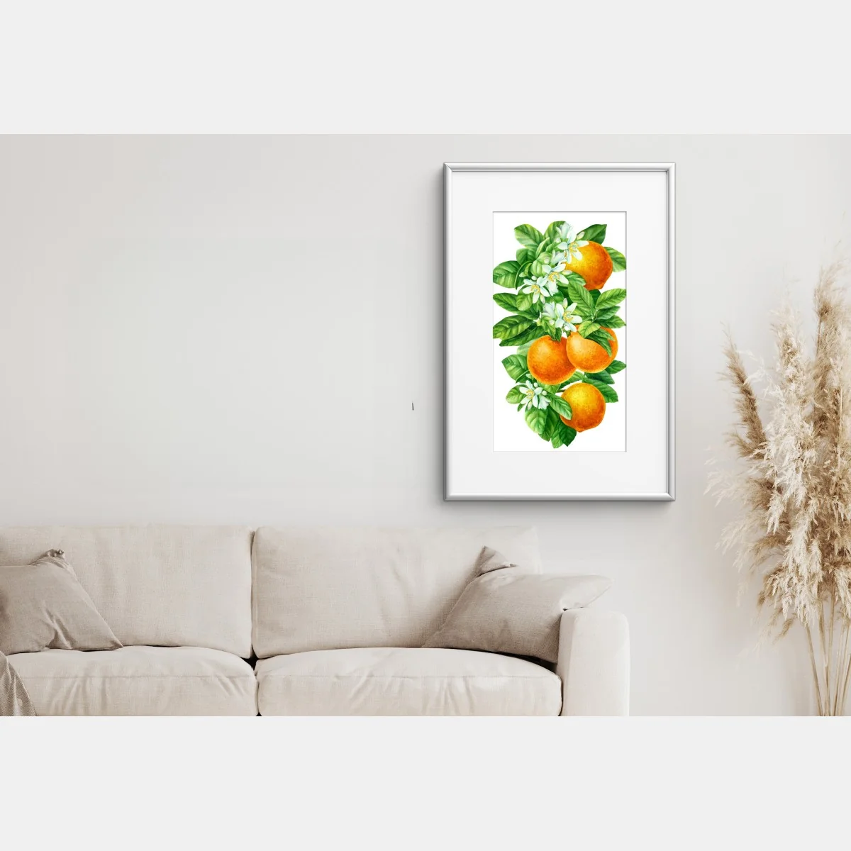 Poster citrus blossoms and ripe oranges • Wallissimo® Poster citrus blossoms and ripe oranges • Wallissimo®