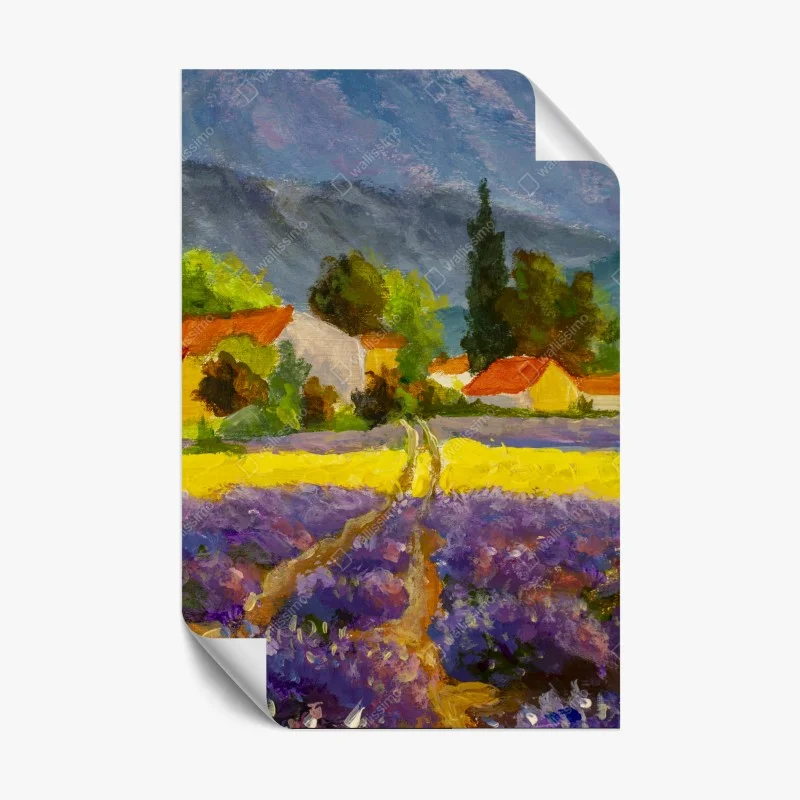Poster lavender fields at sunset • Wallissimo®
