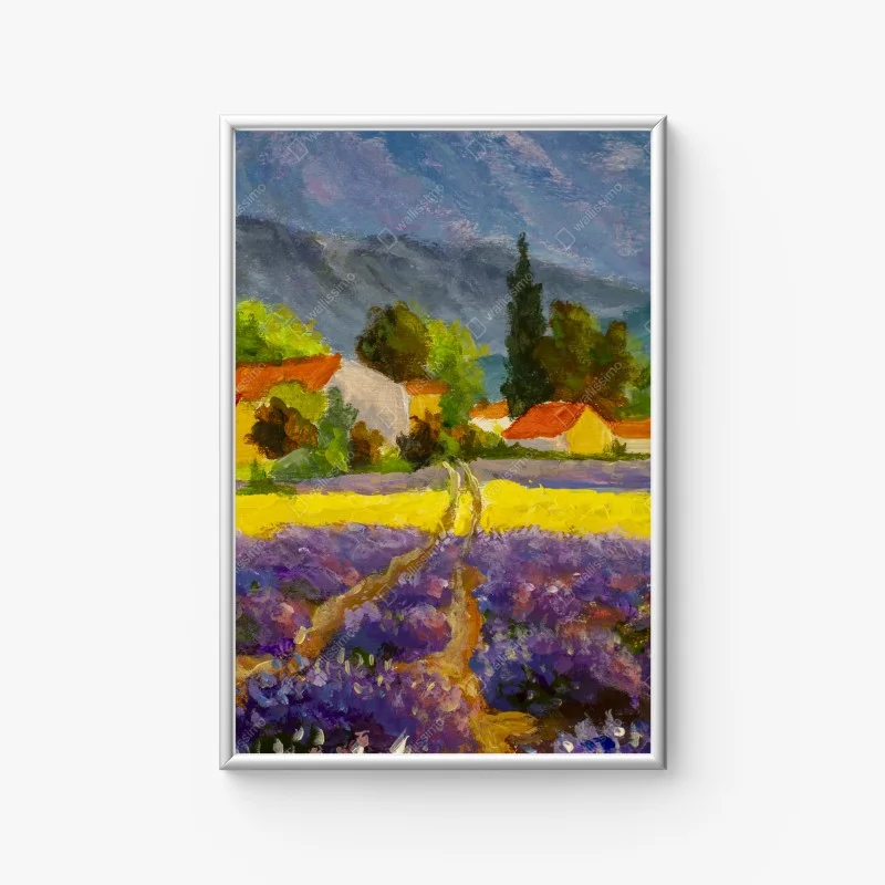 Poster lavender fields at sunset • Wallissimo®