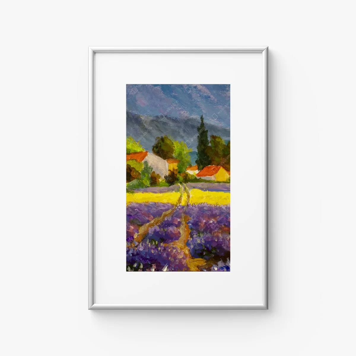 Poster lavender fields at sunset • Wallissimo®