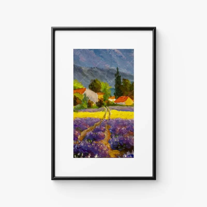 Poster lavender fields at sunset • Wallissimo®