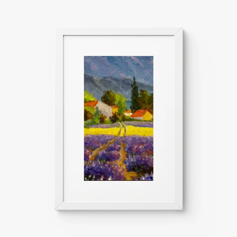 Poster lavender fields at sunset • Wallissimo®