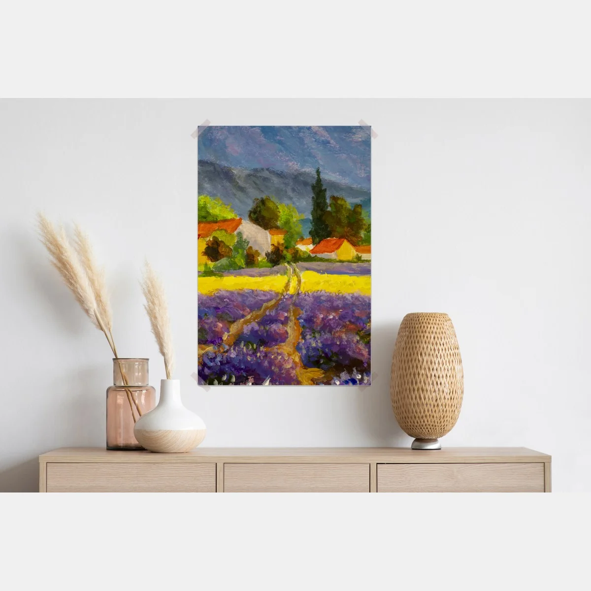 Poster lavender fields at sunset • Wallissimo®