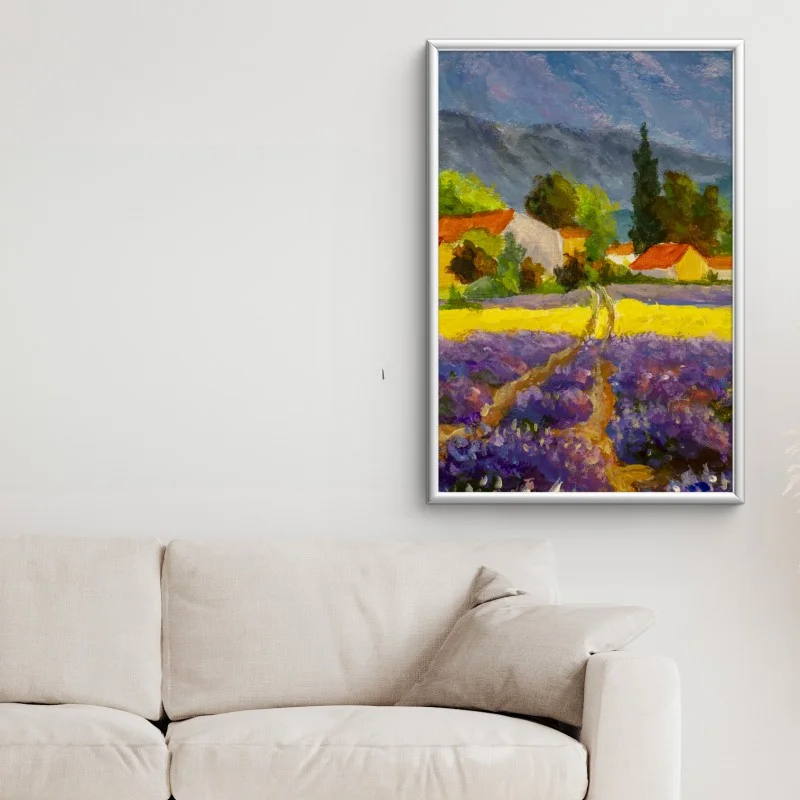 Poster lavender fields at sunset • Wallissimo®
