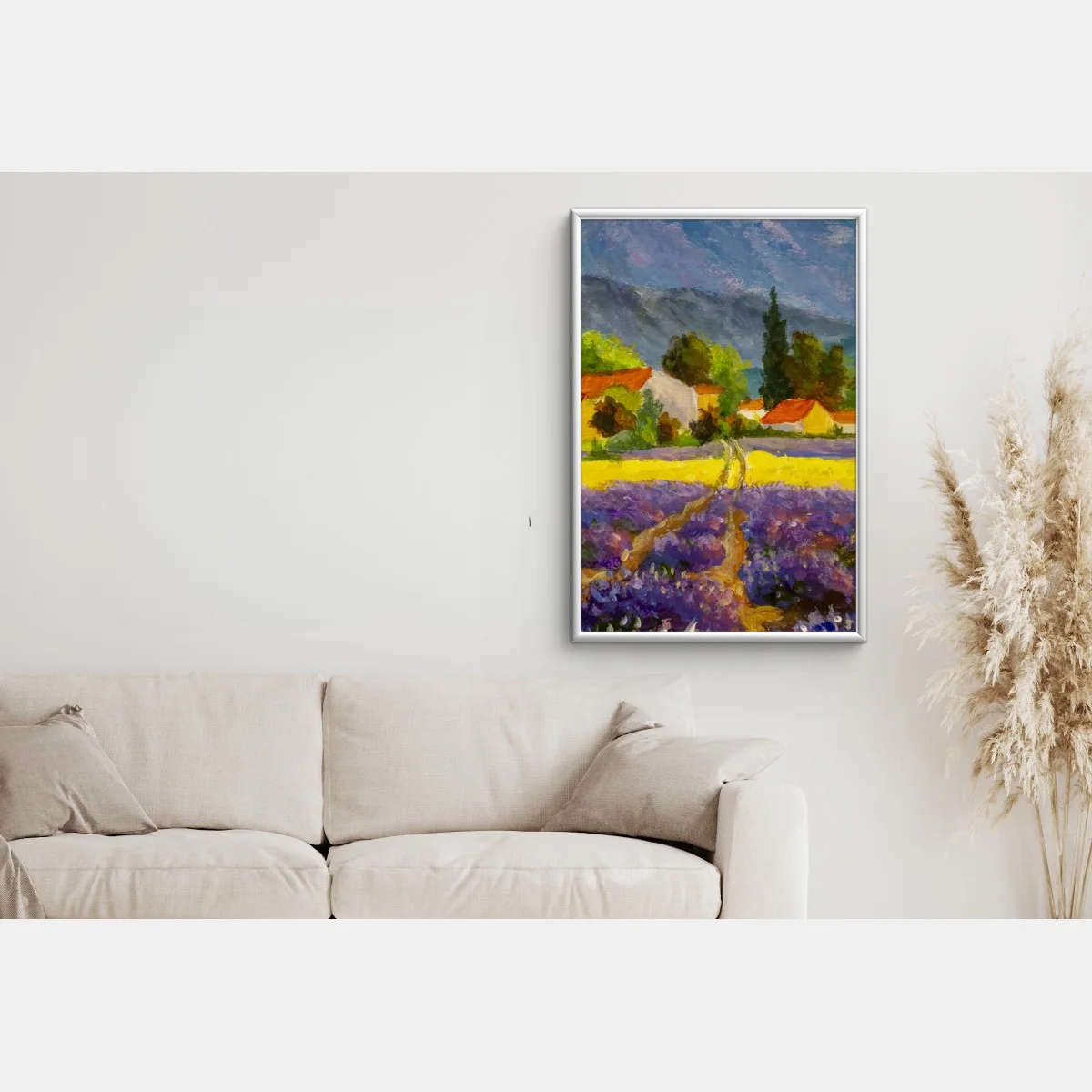 Poster lavender fields at sunset • Wallissimo®