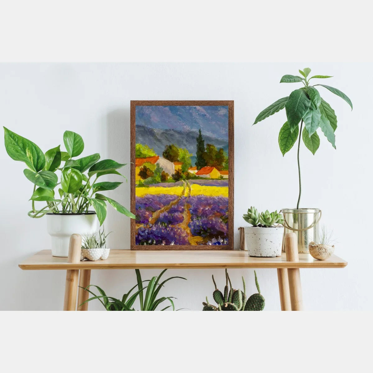 Poster lavender fields at sunset • Wallissimo®