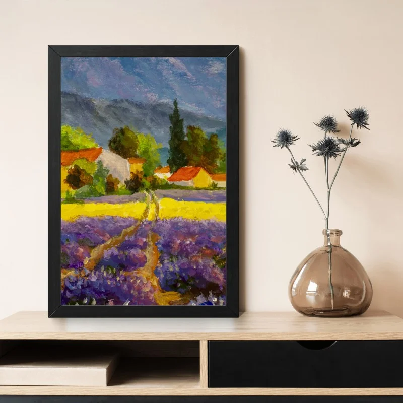 Poster lavender fields at sunset • Wallissimo®