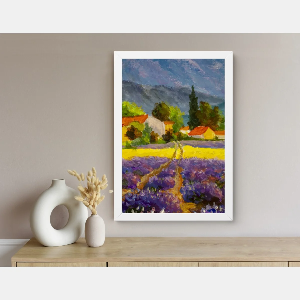 Poster lavender fields at sunset • Wallissimo®