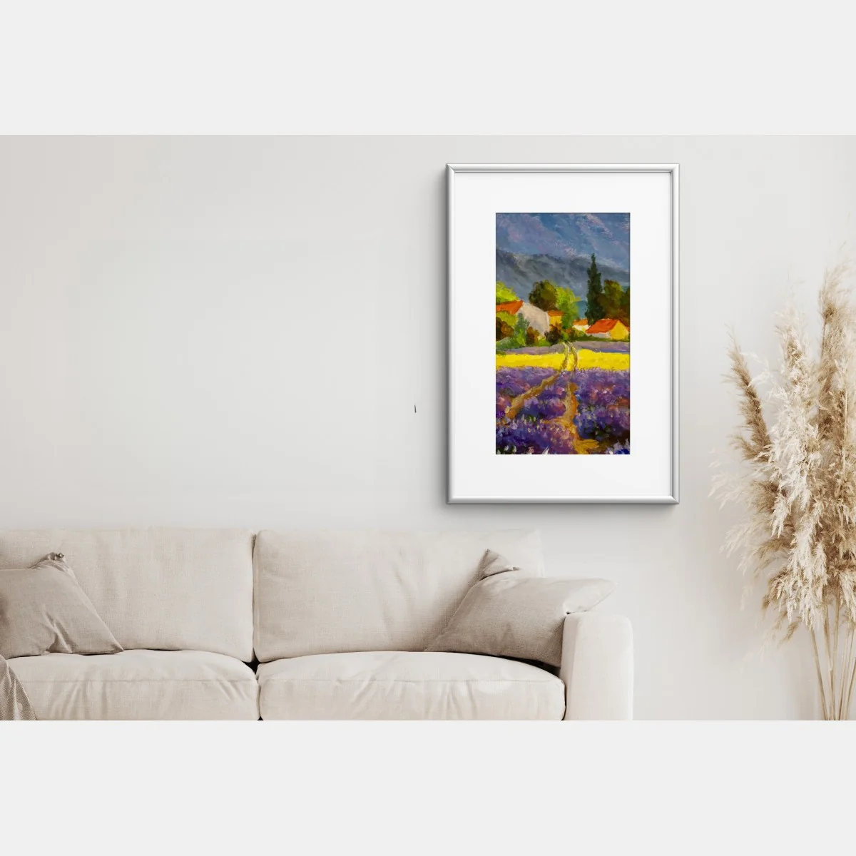 Poster lavender fields at sunset • Wallissimo®