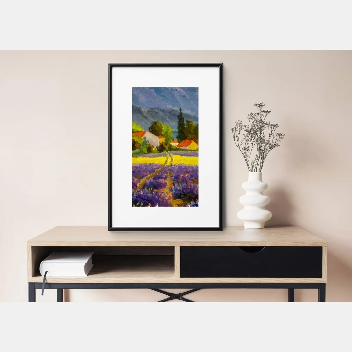 Poster lavender fields at sunset • Wallissimo®