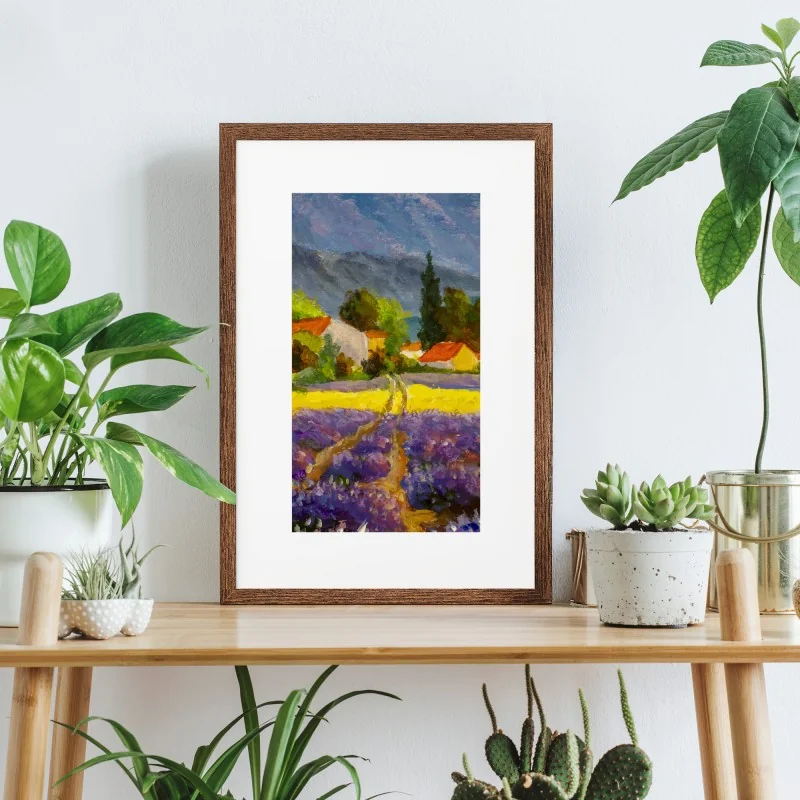 Poster lavender fields at sunset • Wallissimo®