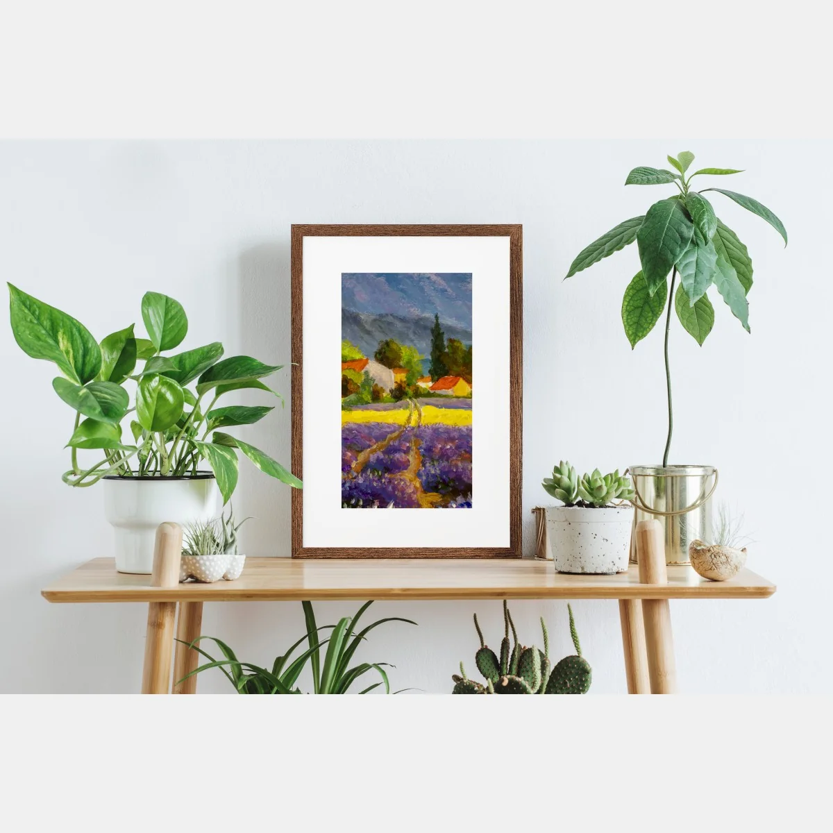 Poster lavender fields at sunset • Wallissimo®