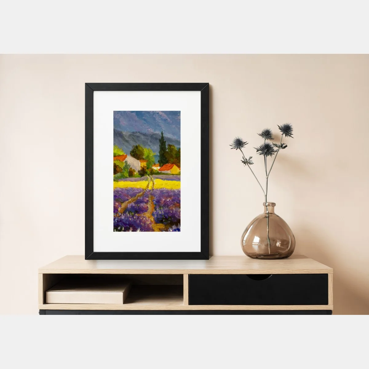 Poster lavender fields at sunset • Wallissimo®