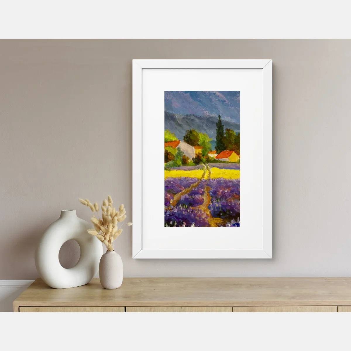 Poster lavender fields at sunset • Wallissimo®