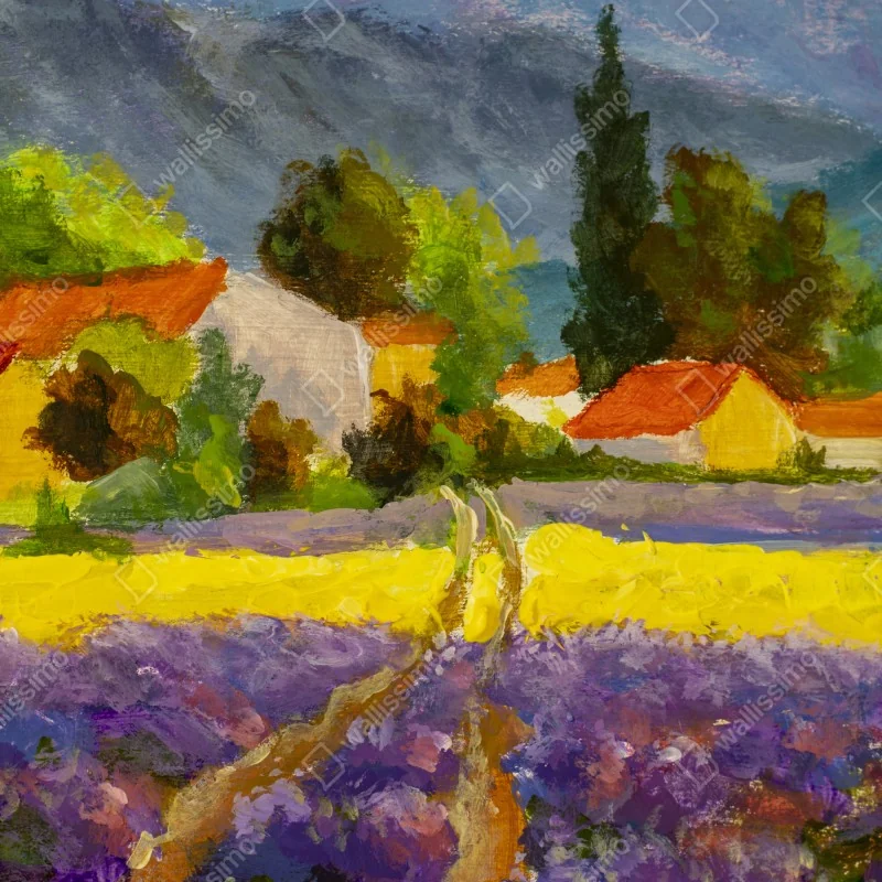 Poster lavender fields at sunset • Wallissimo®