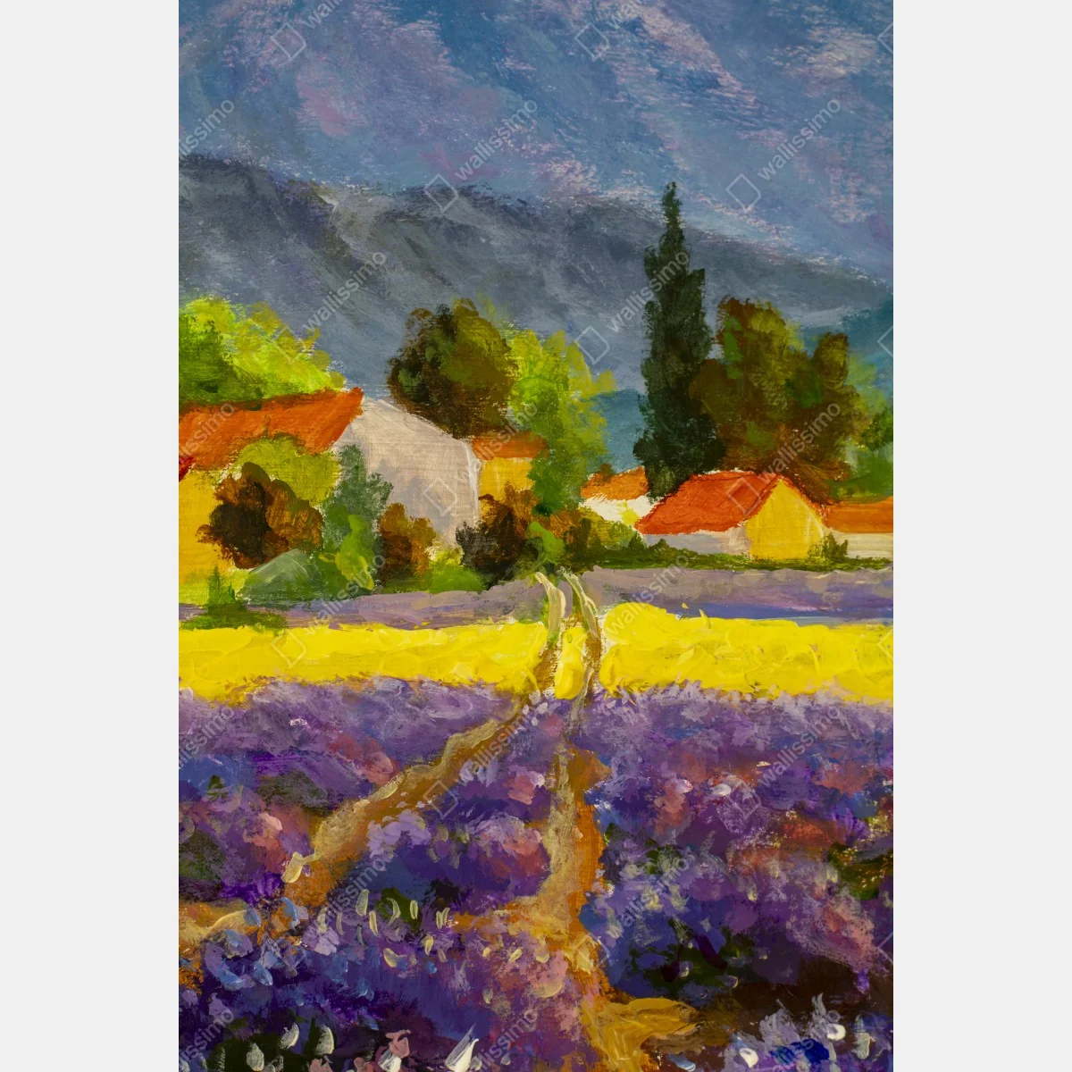 Poster lavender fields at sunset • Wallissimo®